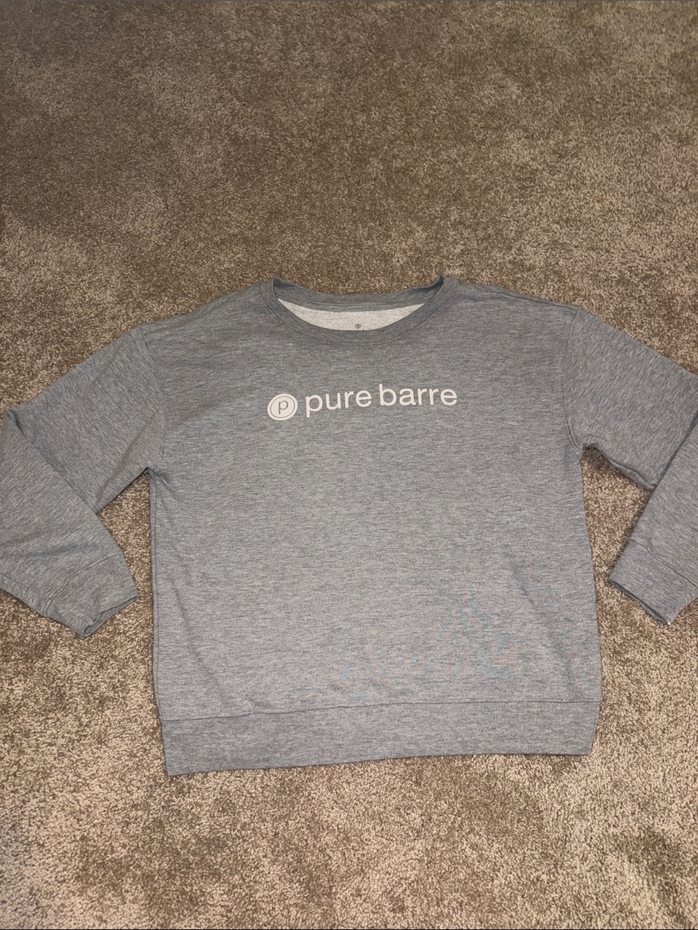 Pure Barre Heather Gray Logo Crewneck Sweatshirt - Small